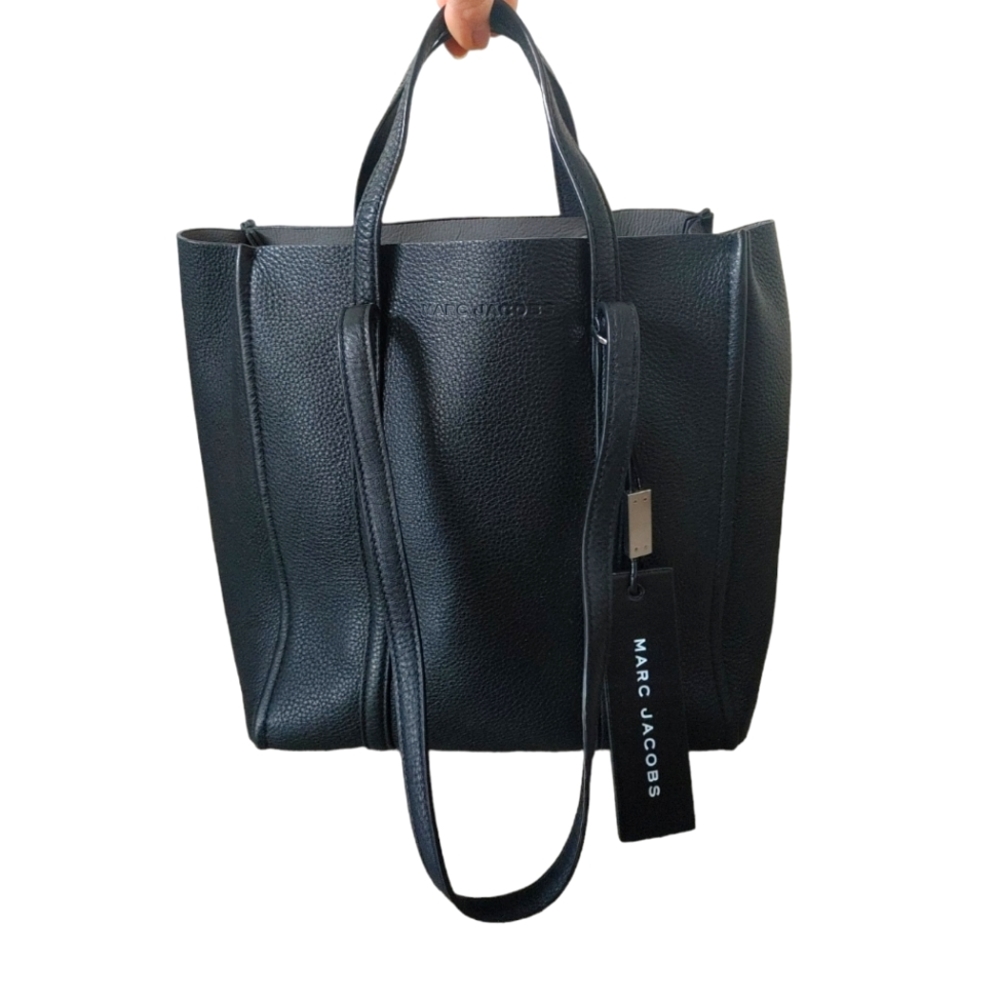 Marc Jacobs Black Leather Tote Bag